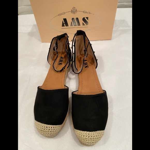 AMS Black Espadrilles. New, Free shipping! - Picture 1 of 6